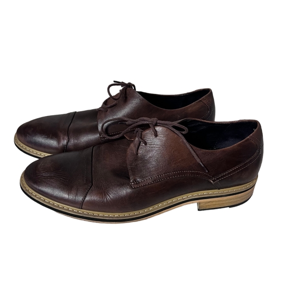 Hart Schaffner Marx Men's‎ lace up Oxford Brown soft Leather size 12 - Picture 1 of 7